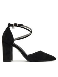 DeeZee Czółenka BG-88416-1 Czarny. Czarne czółenka damskie DeeZee, bez wzorów, z materiału, bez obcasa. Za 139.99 zł.