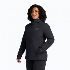 Kurtka ocieplana damska Jack Wolfskin Wisper Ins. Czarne kurtki damskie Jack Wolfskin, l, bez wzorów, z materiału, bez kaptura. Za 1,099.00 zł.