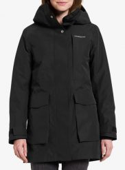 Parka zimowa damska Didriksons Harriet Parka. Czarne parki damskie Didriksons, na zimę, l, z materiału, bez kaptura. Za 793.50 zł.
