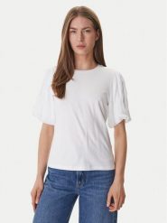 DKNY Bluzka P6BH7ENV Biały Regular Fit. Białe bluzki damskie DKNY, xs, bez wzorów, bez kołnierzyka, bez ramiączek. Za 389.99 zł.