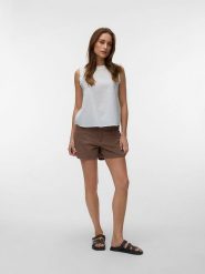 Vero Moda Bluzka w kolorze białym rozmiar: L. Białe bluzki damskie Vero Moda, l, bez wzorów, z bawełny, bez kołnierzyka, bez ramiączek. Za 64.45 zł.