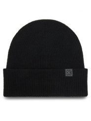 Calvin Klein Czapka Emblem LV04D8013G Czarny. Czarne czapki damskie Calvin Klein, na zimę, bez wzorów, z kaszmiru. Za 349.99 zł.