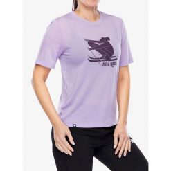 Koszulka merino damska Mons Royale Icon Relaxed Tee. Fioletowe koszulki sportowe damskie Mons Royale, bez wzorów, bez ramiączek. Za 240.99 zł.