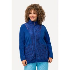 Damskie Kurtka polarowa kolorowe lamówki stójka 2-kierunkowy zamek błyskawiczny. Niebieskie kurtki damskie Ulla Popken, plus size, bez wzorów, z materiału, bez kaptura. W wyprzedaży za 311.99 zł.