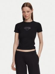 Guess Jeans T-Shirt W6YI05 K3640 Czarny Slim Fit. Czarne t-shirty damskie Guess Jeans, l, z aplikacjami, z bawełny, bez kołnierzyka. Za 159.99 zł.