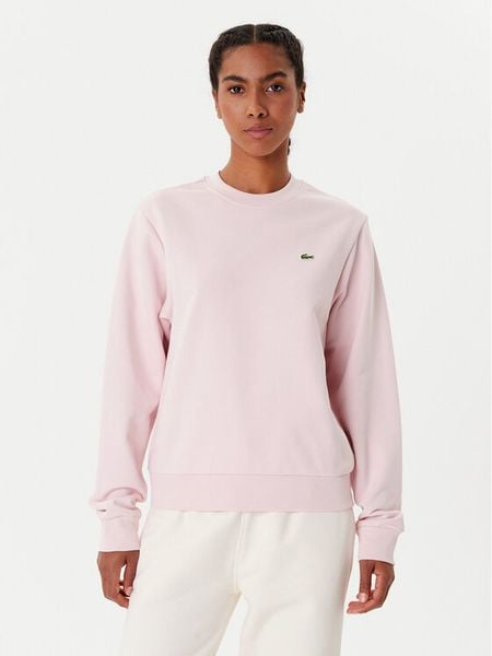 Lacoste Bluza SF5270 Różowy Regular Fit. Czerwone bluzy damskie Lacoste, bez wzorów, z bawełny, bez kaptura. Za 549.99 zł.