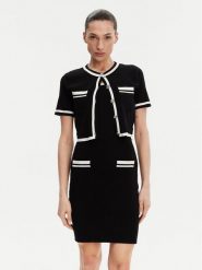 Morgan Sukienka dzianinowa 251-RMBIBI Czarny Slim Fit. Czarne sukienki damskie Morgan, bez wzorów, z dzianiny, bez ramiączek. Za 279.99 zł.