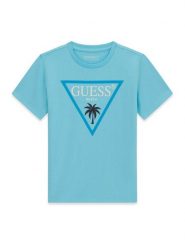 Guess T-Shirt L6GI27 J1314 Niebieski Regular Fit. Niebieskie t-shirty i koszulki chłopięce Guess, z aplikacjami, z bawełny, bez kołnierzyka, bez ramiączek. Za 114.99 zł.