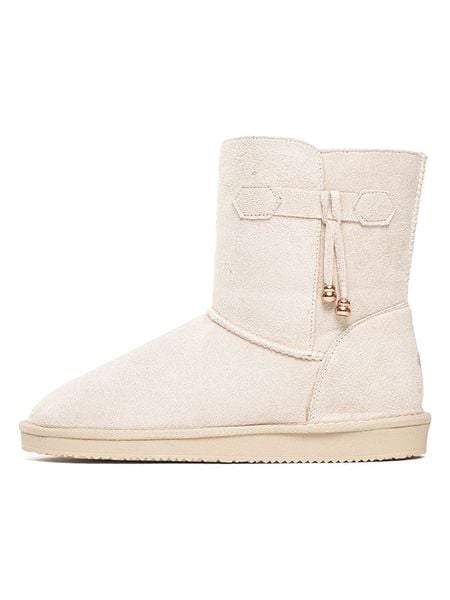 ISLAND BOOT Kozaki zimowe "Kinsac" w kolorze kremowym rozmiar: 40. Brązowe kozaki damskie Island Boot, na zimę, z materiału, bez obcasa, bez zapięcia. Za 165.99 zł.