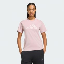 Koszulka Ze Zwierzęcą Grafiką. Fioletowe bluzki damskie Adidas, bez wzorów, bez kołnierzyka, bez ramiączek. Za 109.00 zł.