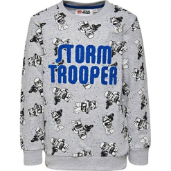 Bluza w kolorze szarym. Szare bluzy chłopięce Lego Wear Fashion, z aplikacjami, z bawełny. W wyprzedaży za 59.95 zł.