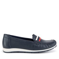 Mokasyny Lasocki. Niebieskie mokasyny damskie Lasocki, bez obcasa. Za 149.99 zł.