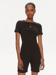 Calvin Klein Jeans Kombinezon Archival J20J223172 Czarny Slim Fit. Czarne sukienki damskie Calvin Klein Jeans, bez wzorów, z jeansu, bez ramiączek. Za 219.99 zł.