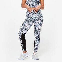 Legginsy fitness damskie Domyos. Legginsy damskie DOMYOS, l, bez wzorów, z materiału. W wyprzedaży za 69.99 zł.