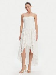 BARDOT Sukienka koktajlowa Felicidad Strapless 59843DB Biały Regular Fit. Białe sukienki damskie Bardot, bez wzorów, z bawełny, wizytowe, bez ramiączek. Za 489.99 zł.