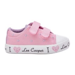 Trampki Dziewczęce Na Rzepy Lee Cooper LCW-25-02-3265K Różowe. Czerwone trampki dziewczęce bez wzorów, bez zapięcia. Za 173.90 zł.