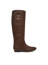 Guess Kozaki FLFANA ELE11 Brązowy. Brązowe kozaki damskie Guess, ze skóry, bez obcasa, na płaskiej podeszwie, bez zapięcia. Za 764.99 zł.