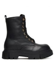 Elisabetta Franchi Trapery Lace-Up Bootie F4A5-E0411-1251 S Czarny. Czarne kozaki dziewczęce Elisabetta Franchi, bez wzorów, ze skóry, bez obcasa, bez zapięcia. Za 1,129.00 zł.