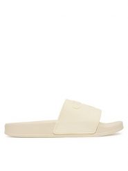 Guess Klapki E6GZ17 BB00F Kremowy. Białe klapki damskie Guess, z aplikacjami, z syntetyku, bez obcasa, bez zapięcia. Za 199.99 zł.