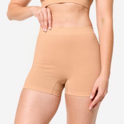 Spodenki bokserki sportowe damskie. Brązowe bokserki damskie STAREVER, bez wzorów, z elastanu. Za 49.99 zł.