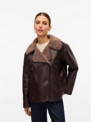 Vero Moda Kurtka w kolorze brązowym ze skóry syntetycznej rozmiar: L. Brązowe kurtki damskie Vero Moda, l, bez wzorów, ze skóry, bez kaptura. Za 250.35 zł.