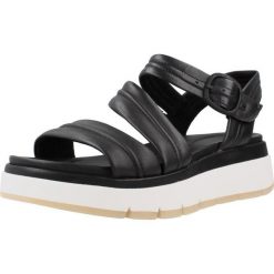 Sandały CLARKS TUSCAN STRAP Czarny. Czarne sandały damskie Clarks, bez wzorów, ze skóry, bez obcasa, bez zapięcia. Za 236.99 zł.