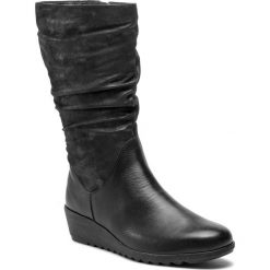 Kozaki CAPRICE - 9-25407-21 Blk Pearl Comb 025. Czarne kozaki damskie Caprice, z nubiku. W wyprzedaży za 259.00 zł.
