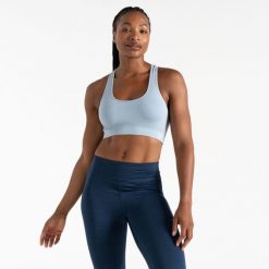 Stanik sportowy damski Don't Sweat It. Niebieskie biustonosze sportowe damskie Dare 2b, bez wzorów. W wyprzedaży za 49.99 zł.