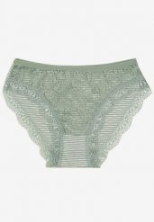 Miętowe Bawełniane Majtki Figi w Paski z Koronką Rilira. Zielone figi Born2be, z aplikacjami, z bawełny. Za 4.99 zł.