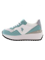 U.S. Polo Assn. Sneakersy w kolorze biało-turkusowym rozmiar: 40. Białe obuwie sportowe damskie U.S. Polo Assn., bez zapięcia. Za 217.99 zł.