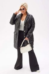 Wiosenny czarny płaszcz Greta - lekkość i elegancja PLUS SIZE XXL. Czarne płaszcze damskie Moda Size Plus Iwanek, na wiosnę, plus size, bez wzorów, z poliesteru, bez kaptura. Za 299.90 zł.