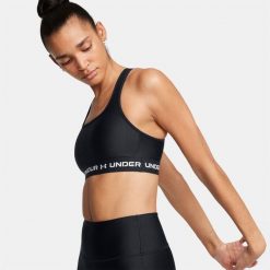 Stanik sportowy damski treningowy Under Armour biustonosz sportowy. Czarne biustonosze sportowe damskie Under Armour, bez wzorów. Za 110.99 zł.