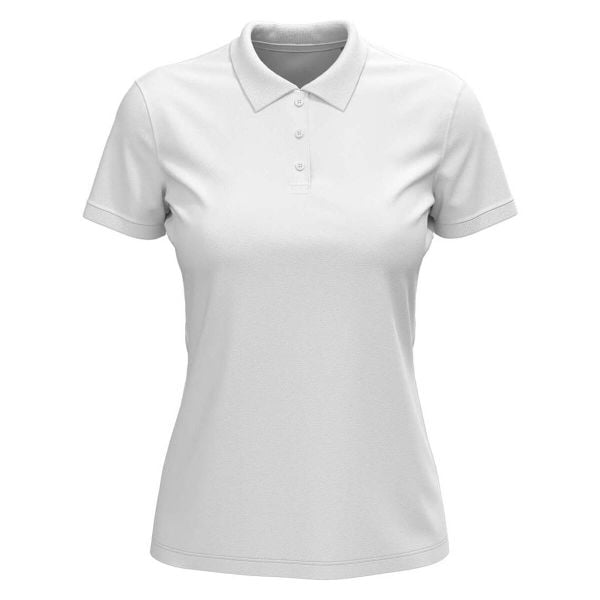 Damska Koszulka Polo Lux. Białe koszulki damskie Stedman, bez wzorów, bez kołnierzyka, bez ramiączek. Za 69.99 zł.