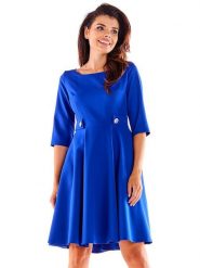 Awama Sukienka w kolorze niebieskim rozmiar: S. Niebieskie sukienki damskie Awama, bez wzorów, bez ramiączek. Za 185.95 zł.