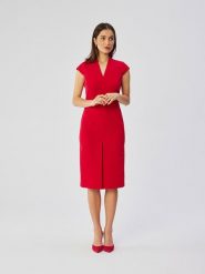 Stylove Sukienka w kolorze czerwonym rozmiar: L. Czerwone sukienki damskie Stylove, bez wzorów, bez ramiączek. Za 193.24 zł.