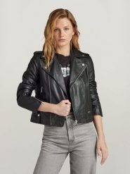 G-Star Kurtka skórzana w kolorze czarnym rozmiar: S. Czarne kurtki damskie G-Star, s, bez wzorów, ze skóry, bez kaptura. Za 696.20 zł.