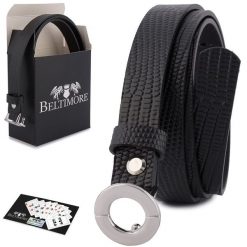 Skórzany Pasek Damski Do Spodni Sukienki Czarna Skóra Nat 1,8 Cm Beltimore O17 : Kolory - Czarny, Rozmiar Pasków - R.90-105 Cm. Czarne paski damskie bez wzorów, ze skóry. Za 49.99 zł.