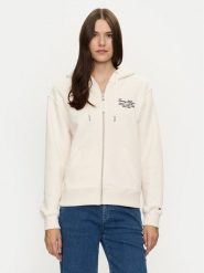 Tommy Hilfiger Bluza WW0WW43572 Écru Regular Fit. Bluzy damskie Tommy Hilfiger, l, bez wzorów, z bawełny, bez kaptura. Za 369.99 zł.