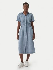 Tommy Jeans Sukienka koszulowa DW0DW18556 Niebieski Relaxed Fit. Niebieskie sukienki damskie Tommy Jeans, bez wzorów, z bawełny, bez ramiączek. Za 529.99 zł.