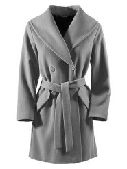 Heine Wełniany płaszcz w kolorze szarym rozmiar: 48. Szare płaszcze damskie Heine, bez wzorów, z tkaniny, bez kaptura. Za 173.99 zł.