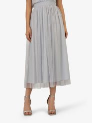 APART Spódnica w kolorze niebieskoszarym rozmiar: 42. Niebieskie spódnice damskie Apart, bez wzorów, z tiulu, maxi. Za 143.99 zł.