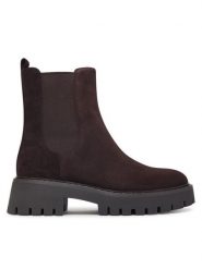 MICHAEL Michael Kors Sztyblety Asher 40F5ASFE5S Brązowy ciemny. Brązowe botki damskie MICHAEL Michael Kors, ze skóry, bez obcasa, na płaskiej podeszwie, bez zapięcia. Za 879.99 zł.