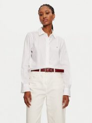 Tommy Hilfiger Koszula WW0WW44084 Biały Regular Fit. Białe koszule damskie Tommy Hilfiger, bez wzorów, z bawełny, bez kołnierzyka, bez ramiączek. Za 229.99 zł.