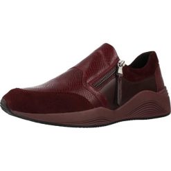 Buty GEOX D OMAYA Bordeaux. Czerwone obuwie trekkingowe damskie Geox, ze skóry, bez zapięcia. Za 278.99 zł.