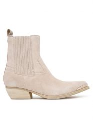 Guess Kowbojki FLTLN2 SUE10 Beżowy. Brązowe botki damskie Guess, ze skóry, bez obcasa, na słupku, bez zapięcia. Za 839.99 zł.