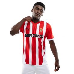 Oficjalna koszulka piłkarska Puma dla dorosłych Real Sporting de Gijón Footba. Czerwone bluzki damskie Puma, xl, bez wzorów, sportowe, bez kołnierzyka, bez ramiączek. W wyprzedaży za 254.00 zł.