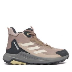 Trekkingi adidas. Brązowe obuwie trekkingowe damskie Adidas, bez zapięcia. Za 383.99 zł.