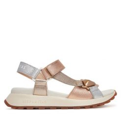 Sandały Hispanitas. Szare sandały damskie Hispanitas, bez wzorów, bez obcasa, na płaskiej podeszwie, bez zapięcia. Za 399.99 zł.