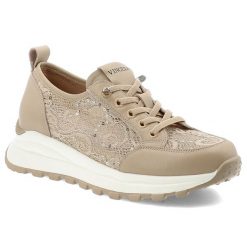 Beżowe Sneakersy Vinceza Modne Obuwie Damskie. Brązowe obuwie sportowe damskie VINCEZA, na wiosnę, z jeansu, bez zapięcia. Za 189.00 zł.