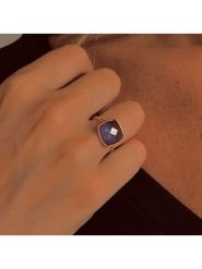 OR Carats Złoty pierścionek z kamieniem szlachetnym rozmiar: 54. Niebieskie pierścionki damskie OR Carats, z kwarcem, złote. Za 746.74 zł.